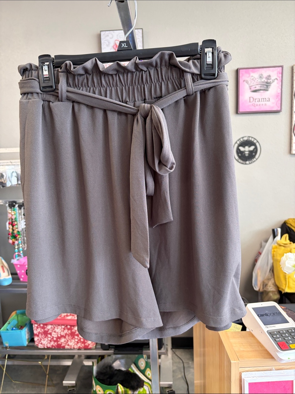 LuLaRoe Taupe Tie-Waist Skirted Shorts